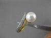 ANTIQUE DIAMOND 8MM SOUTH SEA PEARL 18KT W YELLOW GOLD SWIRL COCKTAIL RING #1012