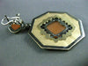 ANTIQUE .67CT DIAMOND & ORANGE AVENTURINE 18KT TRI COLOR GOLD FILIGREE EARRINGS