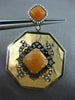 ANTIQUE .67CT DIAMOND & ORANGE AVENTURINE 18KT TRI COLOR GOLD FILIGREE EARRINGS