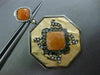 ANTIQUE .67CT DIAMOND & ORANGE AVENTURINE 18KT TRI COLOR GOLD FILIGREE EARRINGS