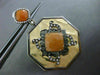 ANTIQUE .67CT DIAMOND & ORANGE AVENTURINE 18KT TRI COLOR GOLD FILIGREE EARRINGS