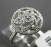 ESTATE WIDE .33CT DIAMOND 14KT WHITE GOLD OPEN FLORAL STAR COCKTAIL FUN RING