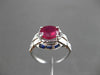 ANTIQUE WIDE 2.37CTW AAA RUBY & SAPPHIRE 14KT WHITE GOLD ENGAGEMENT RING #22129