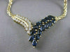 ANTIQUE 3.30CTW DIAMOND SAPPHIRE 14KT YELLOW GOLD V SHAPE NECKLACE 19.50" #6083