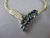 ANTIQUE 3.30CTW DIAMOND SAPPHIRE 14KT YELLOW GOLD V SHAPE NECKLACE 19.50" #6083