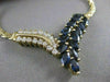 ANTIQUE 3.30CTW DIAMOND SAPPHIRE 14KT YELLOW GOLD V SHAPE NECKLACE 19.50" #6083