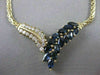 ANTIQUE 3.30CTW DIAMOND SAPPHIRE 14KT YELLOW GOLD V SHAPE NECKLACE 19.50" #6083