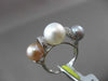ANTIQUE .18CT DIAMOND 18KT WHITE GOLD AAA TRI COLOR NATURAL SOUTH SEA PEARL RING
