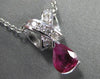 ANTIQUE 1.11CT DIAMOND & RUBY 14K WHITE GOLD PEAR SHAPE PENDANT STUNNING! #18421