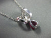 ANTIQUE 1.11CT DIAMOND & RUBY 14K WHITE GOLD PEAR SHAPE PENDANT STUNNING! #18421