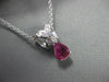 ANTIQUE 1.11CT DIAMOND & RUBY 14K WHITE GOLD PEAR SHAPE PENDANT STUNNING! #18421