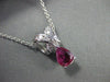 ANTIQUE 1.11CT DIAMOND & RUBY 14K WHITE GOLD PEAR SHAPE PENDANT STUNNING! #18421