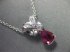 ANTIQUE 1.11CT DIAMOND & RUBY 14K WHITE GOLD PEAR SHAPE PENDANT STUNNING! #18421