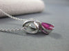 ANTIQUE 1.11CT DIAMOND & RUBY 14K WHITE GOLD PEAR SHAPE PENDANT STUNNING! #18421