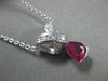 ANTIQUE 1.11CT DIAMOND & RUBY 14K WHITE GOLD PEAR SHAPE PENDANT STUNNING! #18421