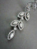 ANTIQUE 4.76CT DIAMOND MARQUISE & ROUND 14KT WHITE GOLD LEAF DROP EARRINGS 21686