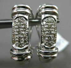 ESTATE WIDE .30CT DIAMOND 14K WHITE GOLD 3D ELONGATED MULTI ROW CLIP ON EARRINGS