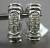 ESTATE WIDE .30CT DIAMOND 14K WHITE GOLD 3D ELONGATED MULTI ROW CLIP ON EARRINGS
