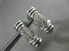 ESTATE WIDE .30CT DIAMOND 14K WHITE GOLD 3D ELONGATED MULTI ROW CLIP ON EARRINGS