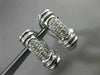 ESTATE WIDE .30CT DIAMOND 14K WHITE GOLD 3D ELONGATED MULTI ROW CLIP ON EARRINGS