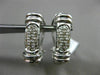 ESTATE WIDE .30CT DIAMOND 14K WHITE GOLD 3D ELONGATED MULTI ROW CLIP ON EARRINGS