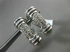 ESTATE WIDE .30CT DIAMOND 14K WHITE GOLD 3D ELONGATED MULTI ROW CLIP ON EARRINGS