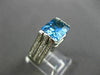 ANTIQUE LARGE 3.76CT DIAMOND AAA BLUE TOPAZ 14K WHITE GOLD ENGAGEMENT RING 27638