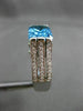 ANTIQUE LARGE 3.76CT DIAMOND AAA BLUE TOPAZ 14K WHITE GOLD ENGAGEMENT RING 27638