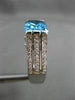 ANTIQUE LARGE 3.76CT DIAMOND AAA BLUE TOPAZ 14K WHITE GOLD ENGAGEMENT RING 27638