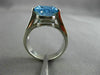 ANTIQUE LARGE 3.76CT DIAMOND AAA BLUE TOPAZ 14K WHITE GOLD ENGAGEMENT RING 27638