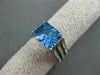 ANTIQUE LARGE 3.76CT DIAMOND AAA BLUE TOPAZ 14K WHITE GOLD ENGAGEMENT RING 27638