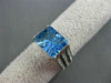 ANTIQUE LARGE 3.76CT DIAMOND AAA BLUE TOPAZ 14K WHITE GOLD ENGAGEMENT RING 27638
