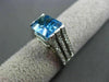 ANTIQUE LARGE 3.76CT DIAMOND AAA BLUE TOPAZ 14K WHITE GOLD ENGAGEMENT RING 27638