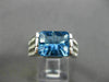 ANTIQUE LARGE 3.76CT DIAMOND AAA BLUE TOPAZ 14K WHITE GOLD ENGAGEMENT RING 27638