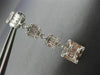 LARGE 2.38CT ROUND & BAGUETTE DIAMOND 18K WHITE GOLD 3D JOURNEY HANGING EARRINGS