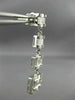 LARGE 2.38CT ROUND & BAGUETTE DIAMOND 18K WHITE GOLD 3D JOURNEY HANGING EARRINGS