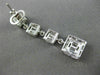 LARGE 2.38CT ROUND & BAGUETTE DIAMOND 18K WHITE GOLD 3D JOURNEY HANGING EARRINGS