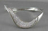 ANTIQUE 5.25CTW WIDE 14KT WHITE GOLD WAVY DIAMOND BANGLE BRACELET AMAZING!!!!!!