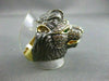 ANTIQUE LARGE 2.39CT COLOR DIAMOND & EMERALD 18KT YELLOW & BLACK GOLD LION RING
