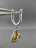 1.43CT WHITE & FANCY YELLOW DIAMOND 18KT GOLD TRILLION HALO HANGING EARRINGS