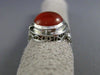 ANTIQUE 14KT WHITE GOLD HANDCRAFTED ORANGE BROWN AGATE OPEN FILIGREE RING #25394