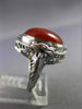 ANTIQUE 14KT WHITE GOLD HANDCRAFTED ORANGE BROWN AGATE OPEN FILIGREE RING #25394