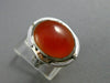 ANTIQUE 14KT WHITE GOLD HANDCRAFTED ORANGE BROWN AGATE OPEN FILIGREE RING #25394