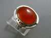 ANTIQUE 14KT WHITE GOLD HANDCRAFTED ORANGE BROWN AGATE OPEN FILIGREE RING #25394