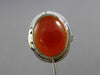ANTIQUE 14KT WHITE GOLD HANDCRAFTED ORANGE BROWN AGATE OPEN FILIGREE RING #25394