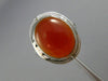 ANTIQUE 14KT WHITE GOLD HANDCRAFTED ORANGE BROWN AGATE OPEN FILIGREE RING #25394