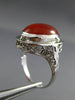 ANTIQUE 14KT WHITE GOLD HANDCRAFTED ORANGE BROWN AGATE OPEN FILIGREE RING #25394