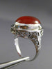 ANTIQUE 14KT WHITE GOLD HANDCRAFTED ORANGE BROWN AGATE OPEN FILIGREE RING #25394