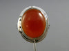 ANTIQUE 14KT WHITE GOLD HANDCRAFTED ORANGE BROWN AGATE OPEN FILIGREE RING #25394
