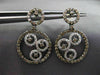 ESTATE LARGE 1.66CT DIAMOND 14K TWO TONE GOLD ETOILE CIRCULAR HANGING EARRINGS